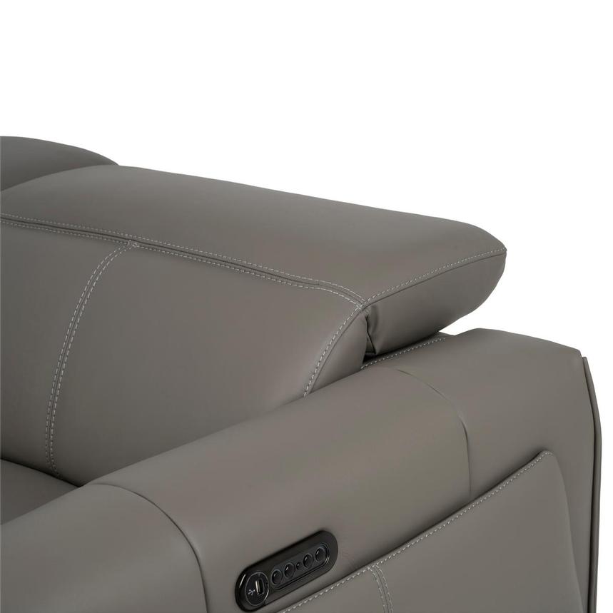 Luke 2.0 Dark Gray Leather Power Reclining Sectional with 5PCS/2PWR alternate image, 5 of 9 images.