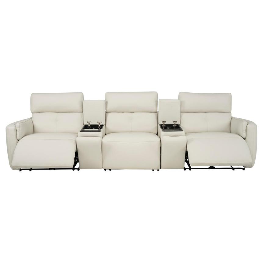 Kamet Ivory Home Theater Leather Seating with 5PCS/2PWR alternate image, 2 of 7 images.