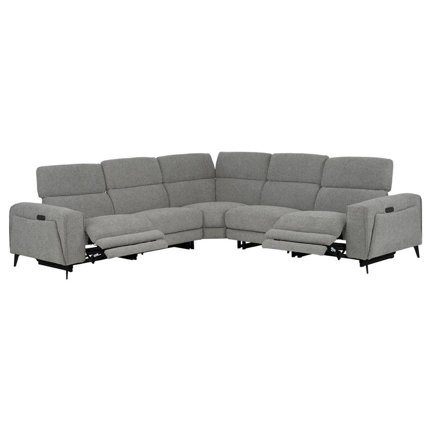 Luke Dark Gray Power Reclining Sectional with 5PCS/2PWR alternate image, 2 of 10 images.