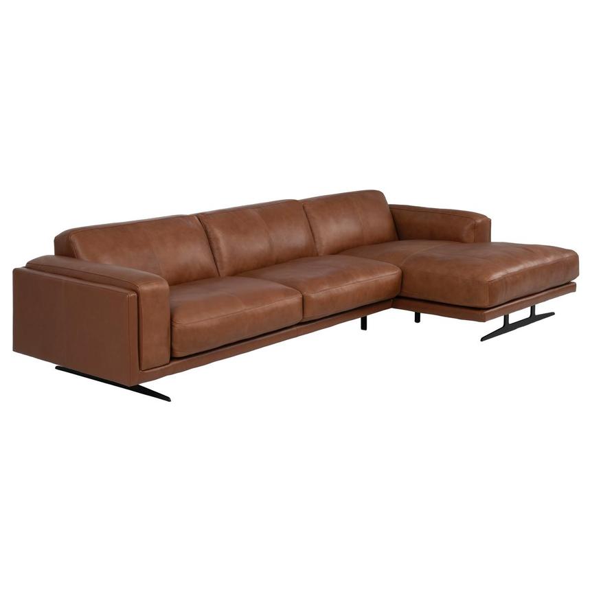 Palermo Tan Leather Sofa w/Right Chaise alternate image, 3 of 9 images.