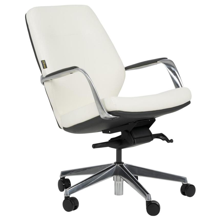 Yoshi White Low Back Desk Chair  alternate image, 4 of 12 images.