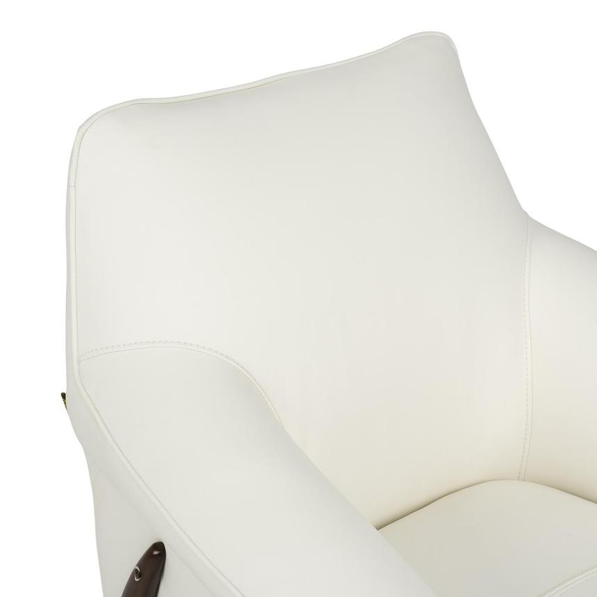 Jensen White Leather Accent Chair alternate image, 8 of 12 images.