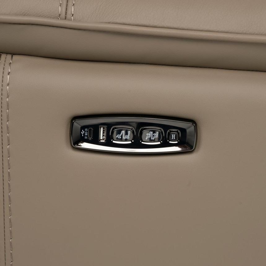 Graystone Dark Taupe Leather Power Reclining Sectional with 5PCS/2PWR  alternate image, 9 of 9 images.