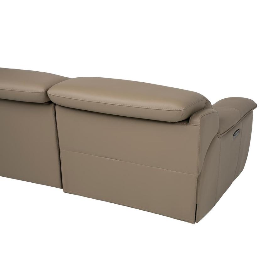 Graystone Dark Taupe Leather Power Reclining Sectional with 5PCS/2PWR  alternate image, 3 of 9 images.