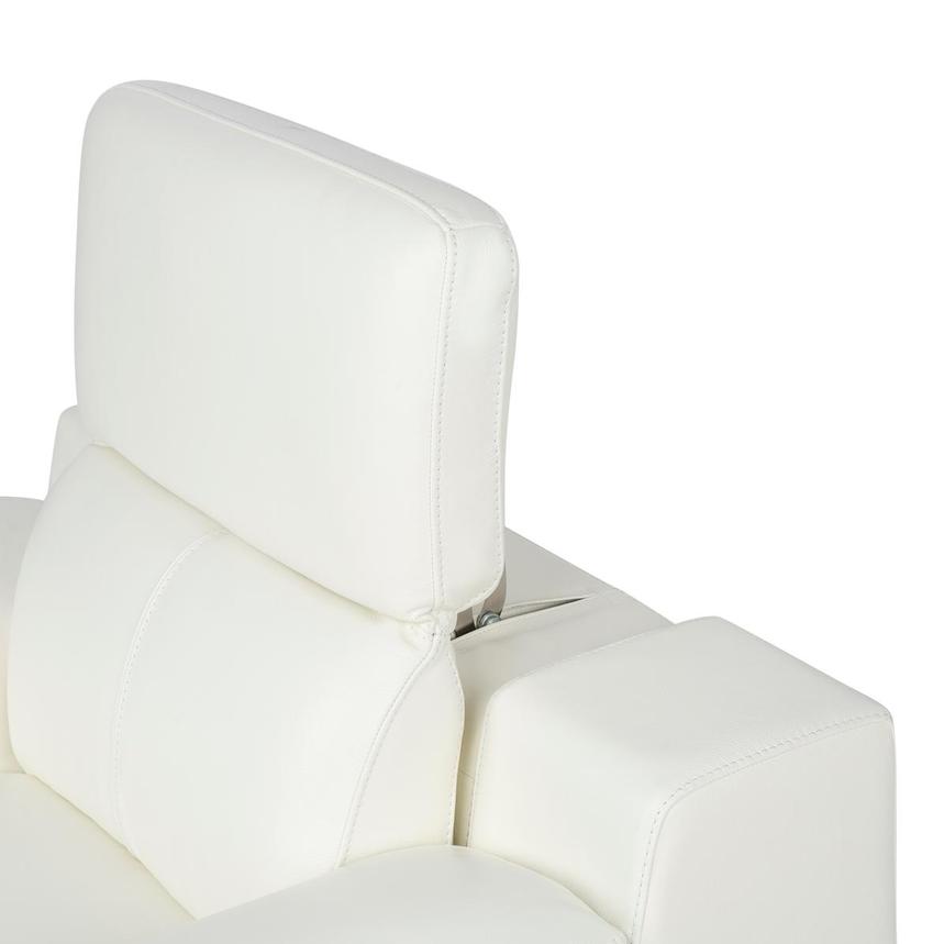 Davis 2.0 White Leather Power Recliner  alternate image, 8 of 11 images.