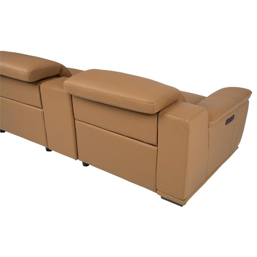 Davis 2.0 Tan Leather Power Reclining Sectional with 6PCS/2PWR alternate image, 5 of 14 images.
