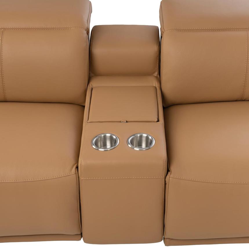 Davis 2.0 Tan Leather Power Reclining Sectional with 6PCS/2PWR  alternate image, 7 of 14 images.