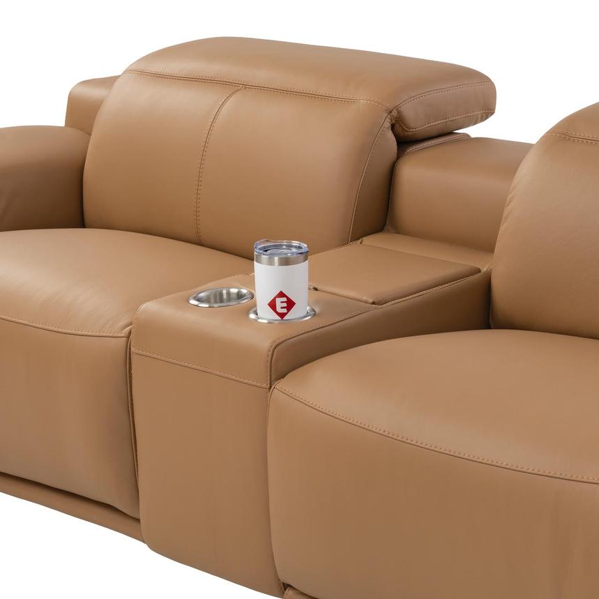 Davis 2.0 Tan Leather Power Reclining Sectional with 7PCS/3PWR  alternate image, 7 of 14 images.