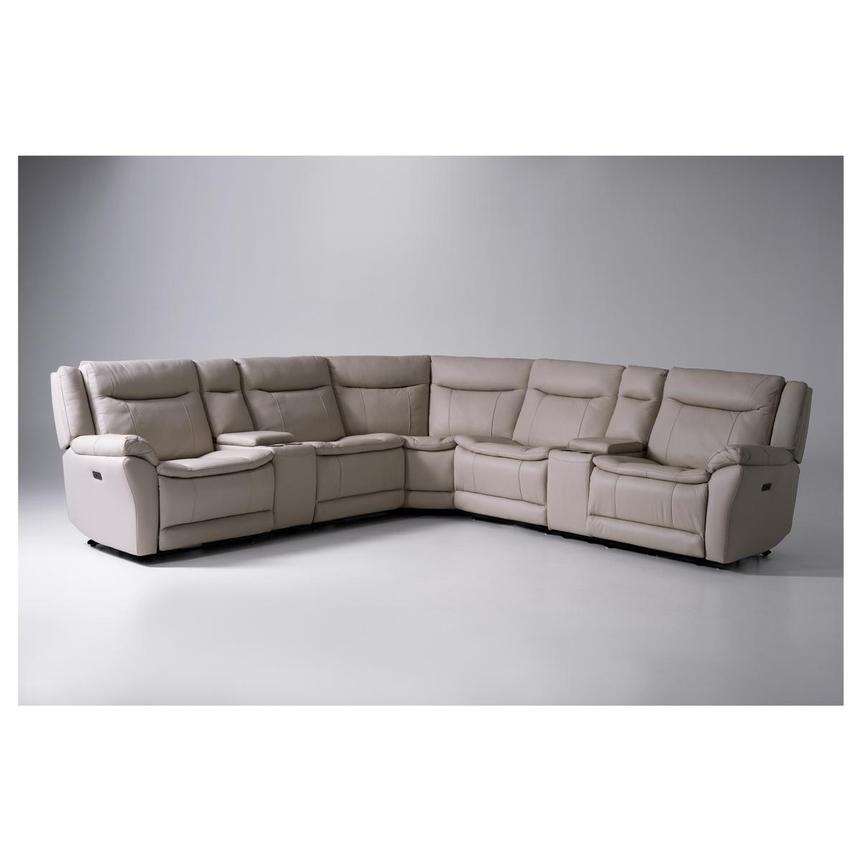 Benjamin Leather Sectional Sofa with 7PCS/3PWR  alternate image, 2 of 14 images.