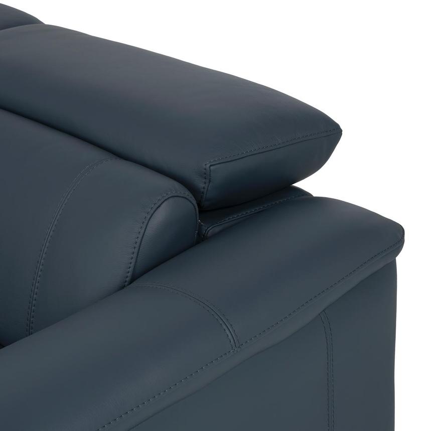 Cordova Blue Leather Power Reclining Sectional with 4PCS/2PWR  alternate image, 7 of 11 images.