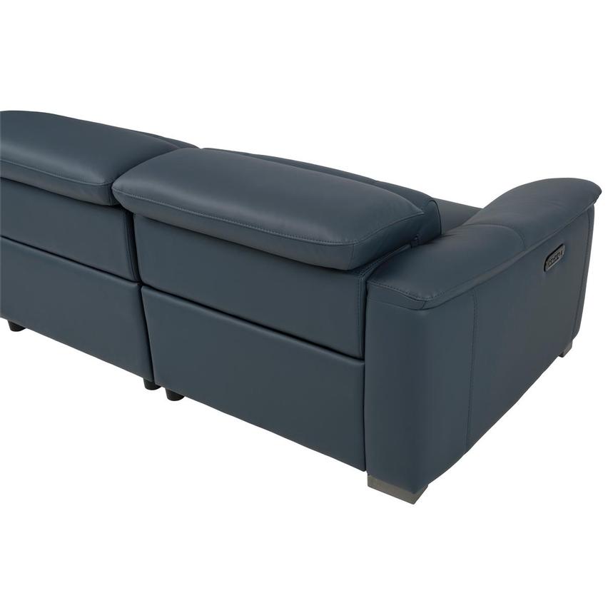 Cordova Blue Leather Power Reclining Sectional with 4PCS/2PWR alternate image, 5 of 11 images.