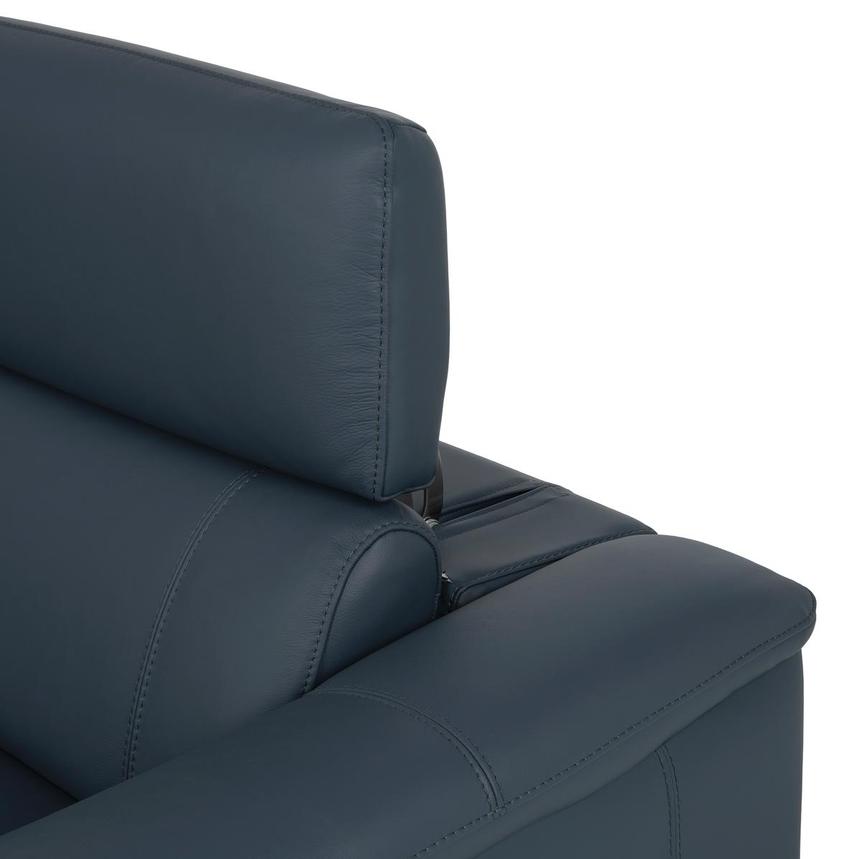 Cordova Blue Leather Power Reclining Sectional with 5PCS/3PWR alternate image, 7 of 10 images.