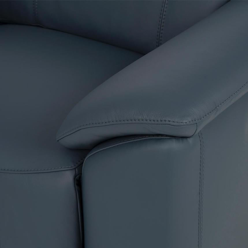Cordova Blue Leather Power Reclining Sectional with 6PCS/3PWR alternate image, 12 of 14 images.