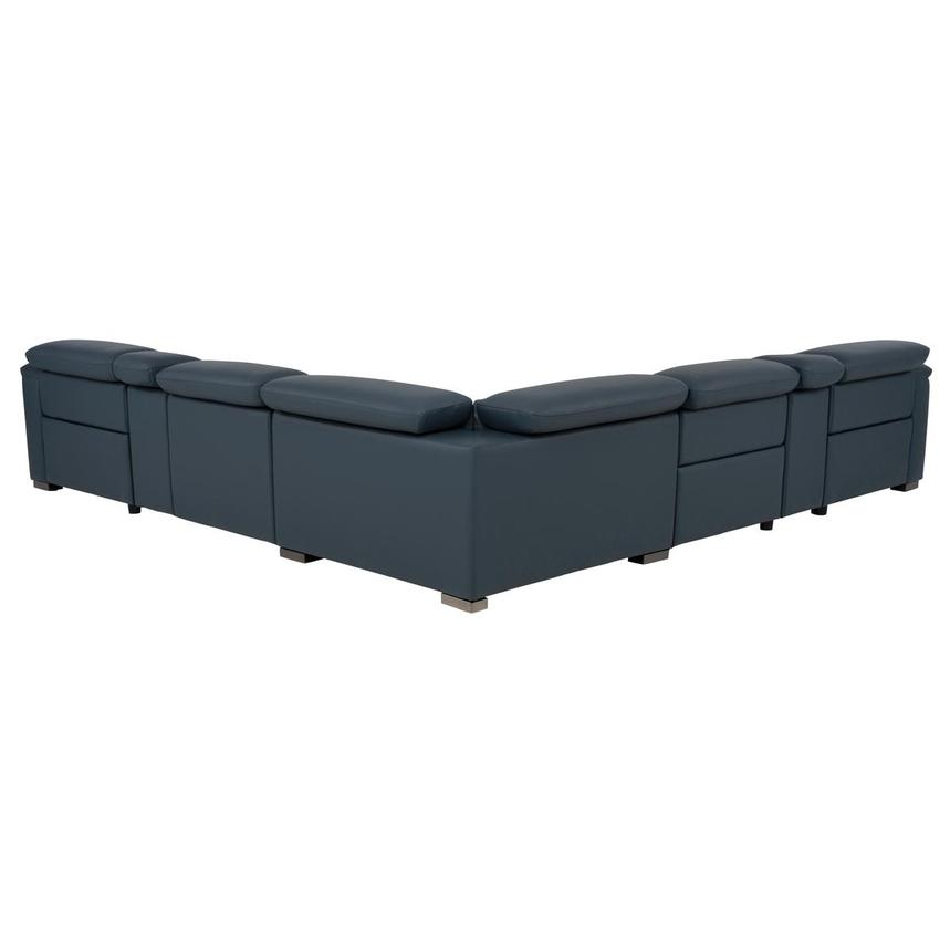 Cordova Blue Leather Power Reclining Sectional with 7PCS/3PWR alternate image, 5 of 15 images.