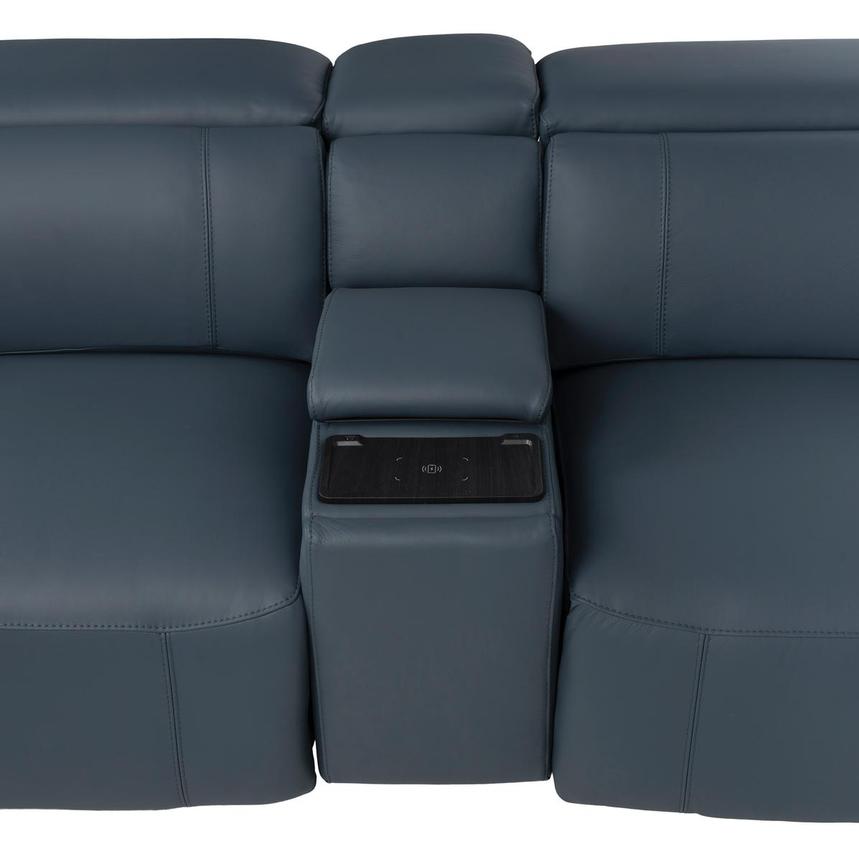 Cordova Blue Home Theater Leather Seating with 5PCS/3PWR alternate image, 5 of 12 images.