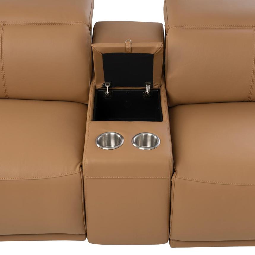 Davis 2.0 Tan Home Theater Leather Seating with 5PCS/3PWR  alternate image, 7 of 11 images.
