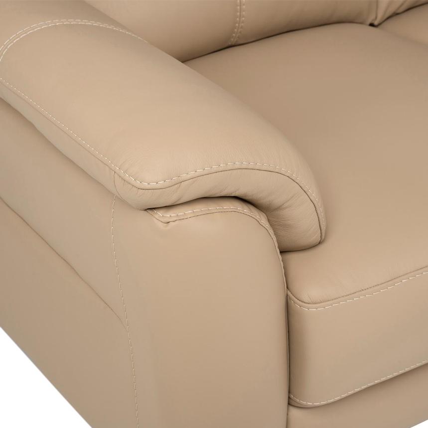 Bali Dark Cream Leather Loveseat  alternate image, 7 of 8 images.