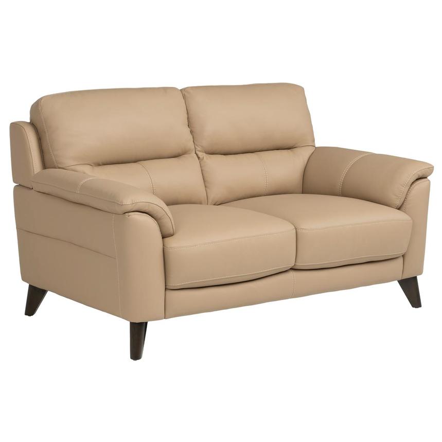 Bali Dark Cream Leather Loveseat alternate image, 3 of 8 images.