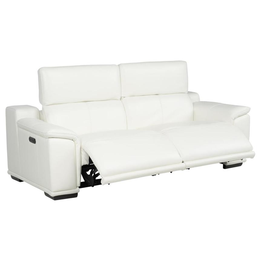 Davis 2.0 White Leather Power Reclining Sofa  alternate image, 4 of 11 images.