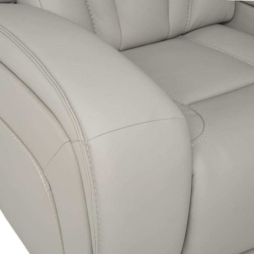 Kylo Light Gray Power Motion Leather Sofa w/Console alternate image, 12 of 19 images.