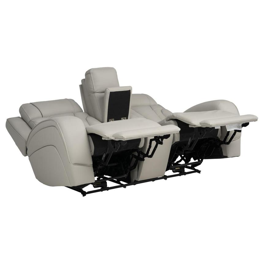 Kylo Light Gray Power Motion Leather Sofa w/Console alternate image, 5 of 19 images.