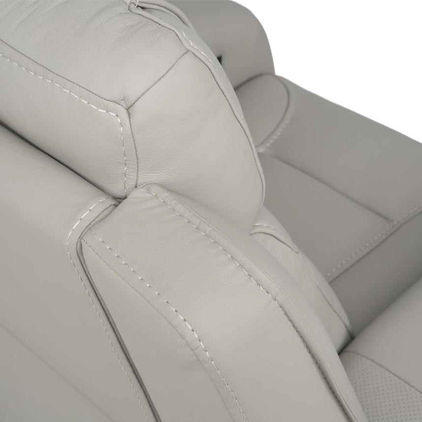 Kylo Light Gray Power Motion Leather Recliner alternate image, 10 of 16 images.