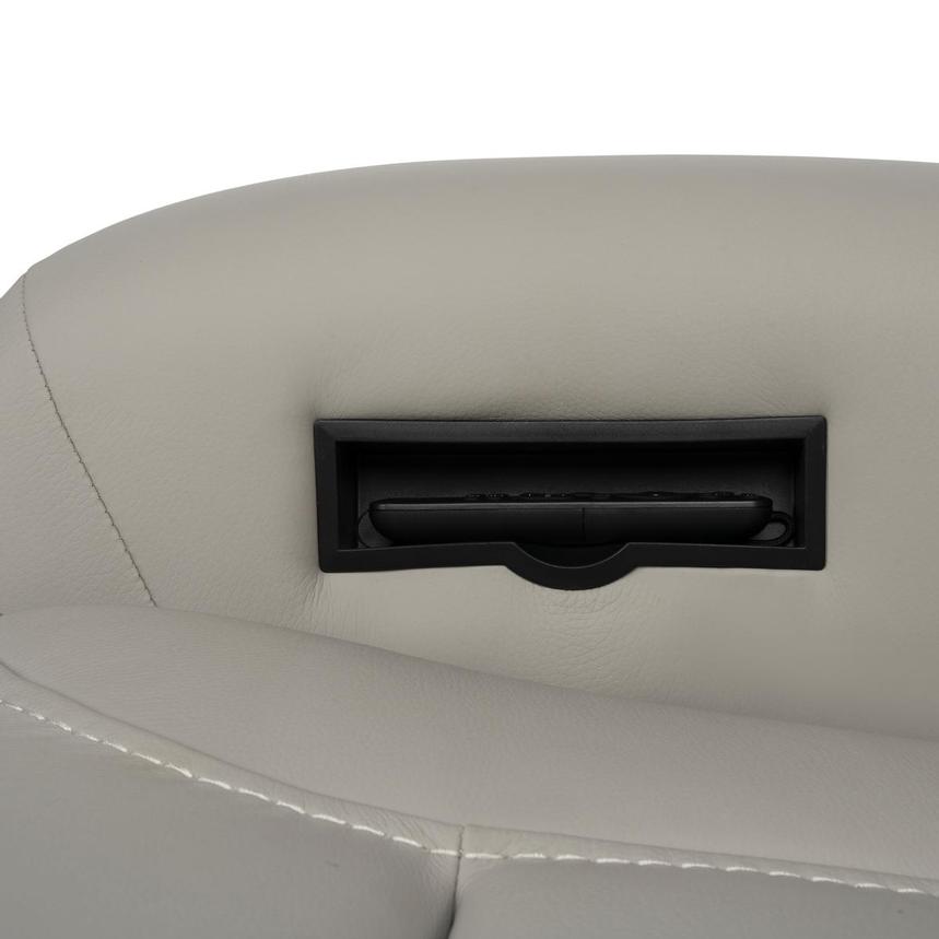 Kylo Light Gray Power Motion Leather Recliner alternate image, 15 of 16 images.