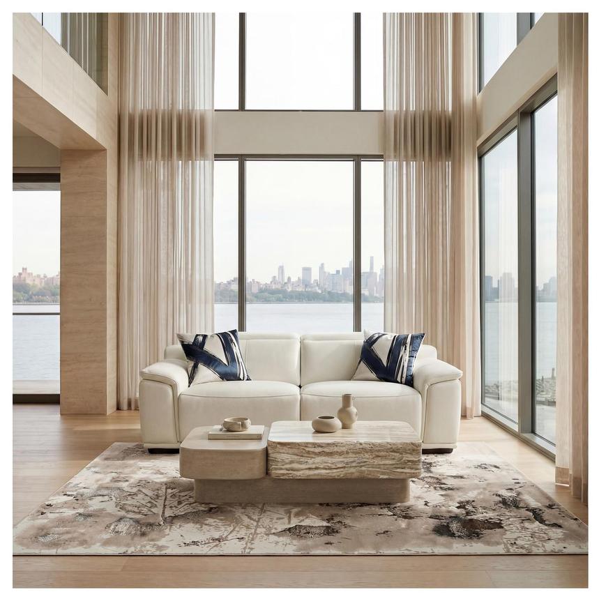 Davis 2.0 White Leather Power Reclining Sofa  alternate image, 2 of 12 images.