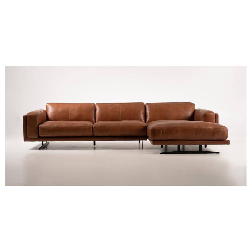 Palermo Tan Leather Sofa w/Right Chaise  alternate image, 2 of 9 images.