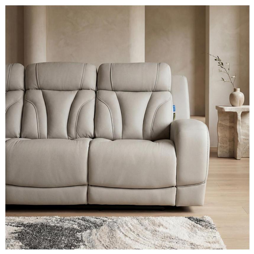 Kylo Light Gray Power Motion Leather Sofa  alternate image, 2 of 12 images.