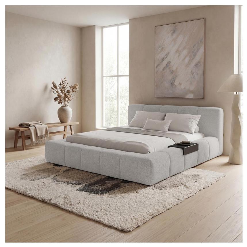 Annie White Queen Platform Bed w/Trays alternate image, 2 of 4 images.