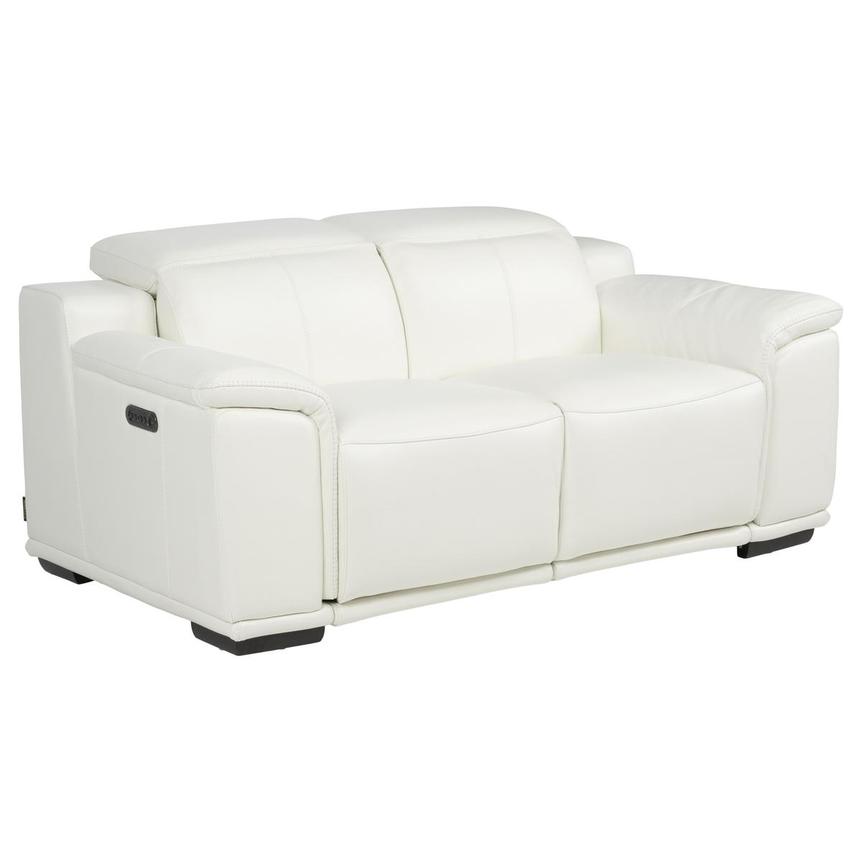 Davis 2.0 White Leather Power Reclining Loveseat  alternate image, 3 of 12 images.