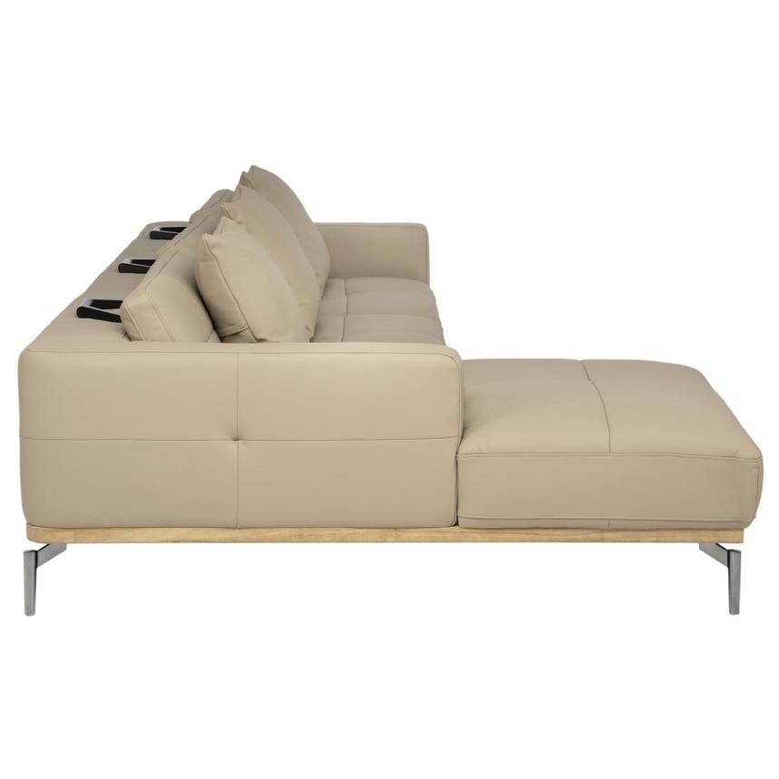 Nate Taupe Leather Corner Sofa w/Left Chaise  alternate image, 4 of 12 images.