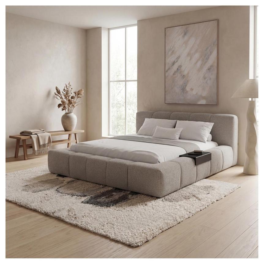 Annie Gray Queen Platform Bed w/Trays alternate image, 2 of 11 images.