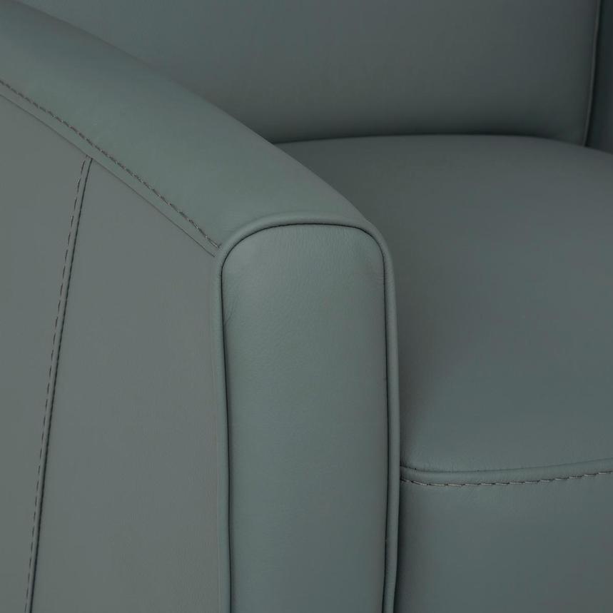 Lucca Blue Leather Power Swivel Glider Recliner alternate image, 7 of 10 images.