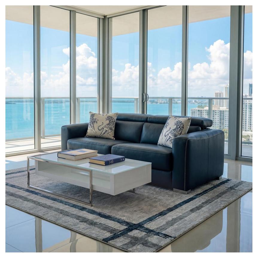 Bay Harbor Blue Leather Sleeper  alternate image, 2 of 13 images.