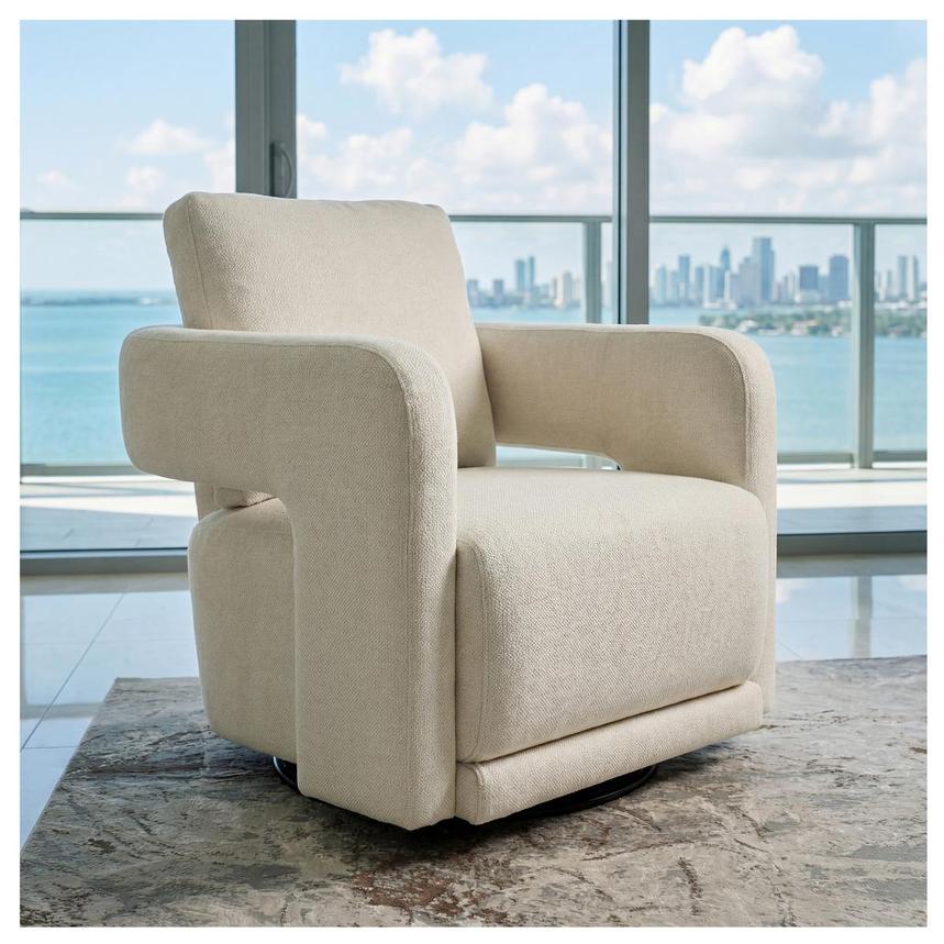 Carmello Cream Swivel Chair  alternate image, 2 of 8 images.