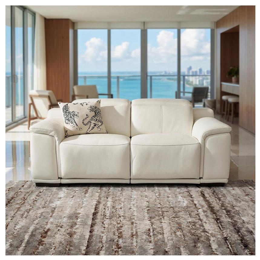 Davis 2.0 White Leather Power Reclining Loveseat alternate image, 2 of 12 images.