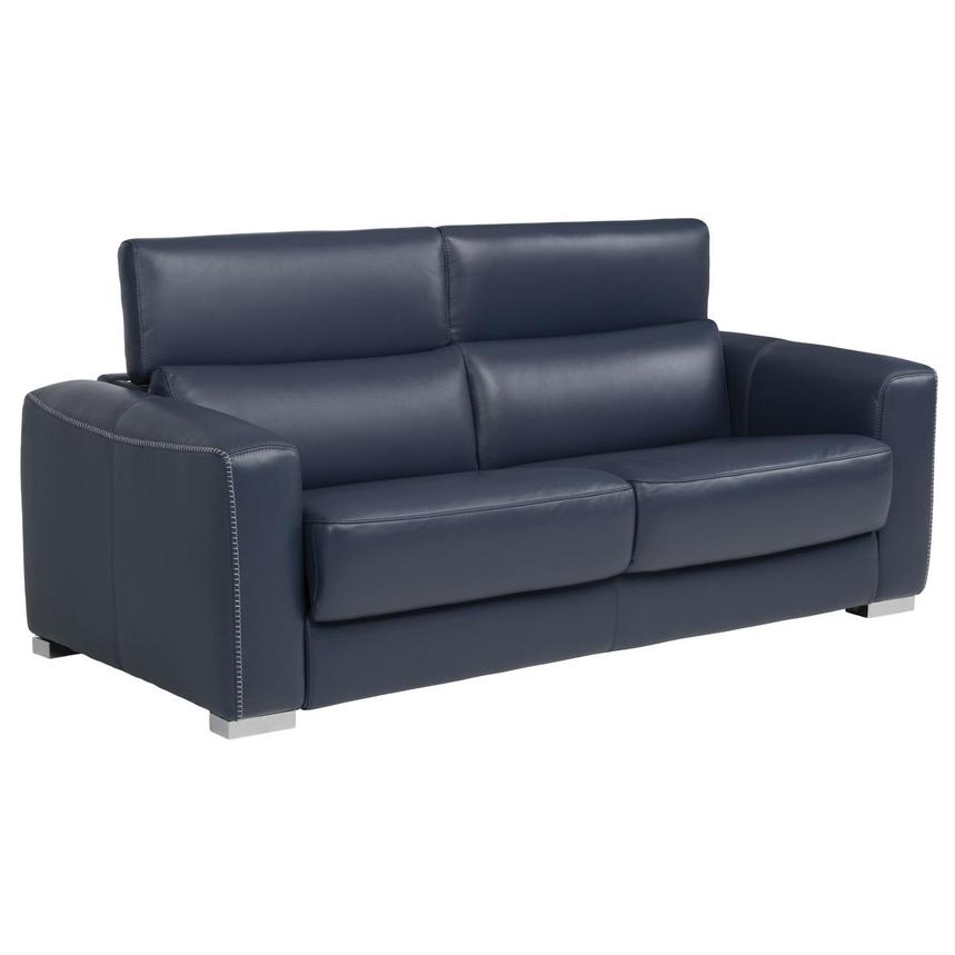 Bay Harbor Blue Leather Sleeper | El Dorado Furniture