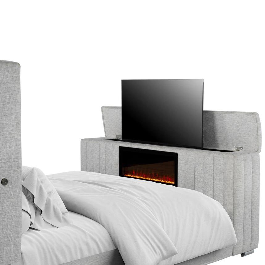 Ellia King Panel Bed w/LED Lights, TV Lift & Fireplace  alternate image, 4 of 13 images.