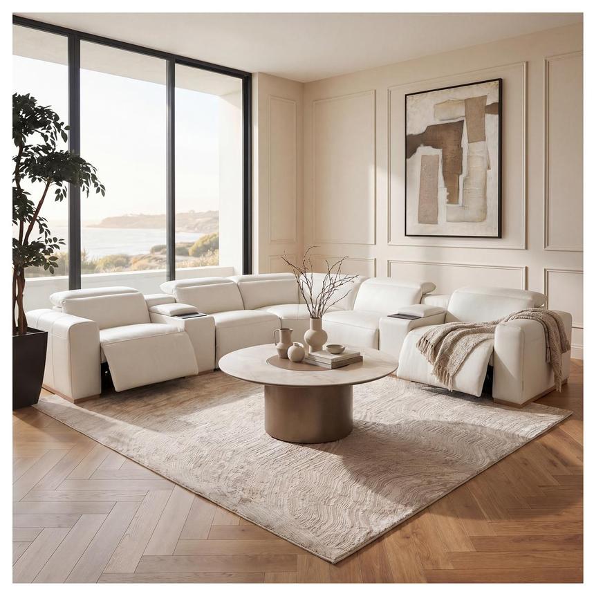 Galak Leather Power Reclining Sectional with 6PCS/3PWR  alternate image, 2 of 10 images.