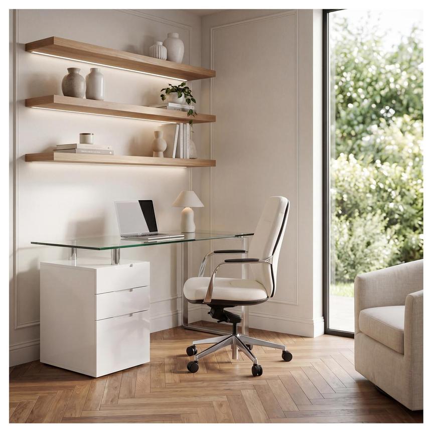 Yoshi White High Back Desk Chair  alternate image, 2 of 9 images.