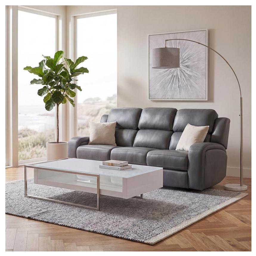 Mave Gray Power Reclining Sofa  alternate image, 2 of 16 images.
