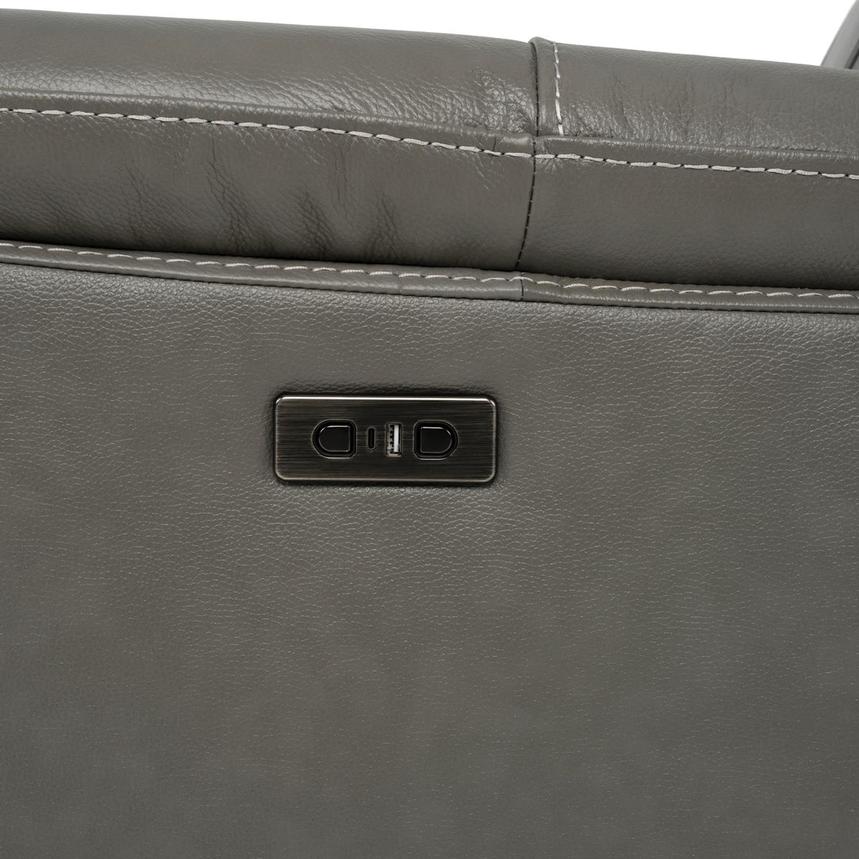 Samuel Dark Gray Leather Power Reclining Sectional with 4PCS/2PWR alternate image, 8 of 8 images.