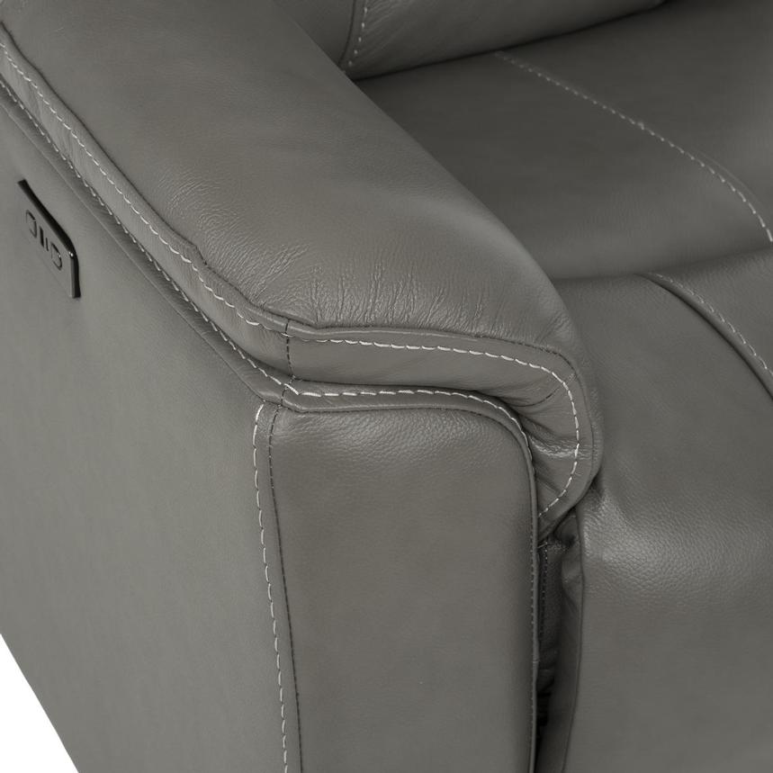 Samuel Dark Gray Leather Power Reclining Sectional with 6PCS/3PWR alternate image, 10 of 12 images.