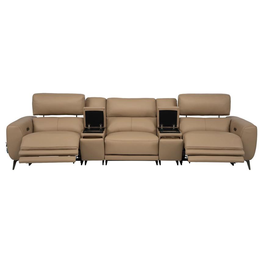 Granet Dark Cream Home Theater Leather Seating with 5PCS/2PWR alternate image, 2 of 17 images.