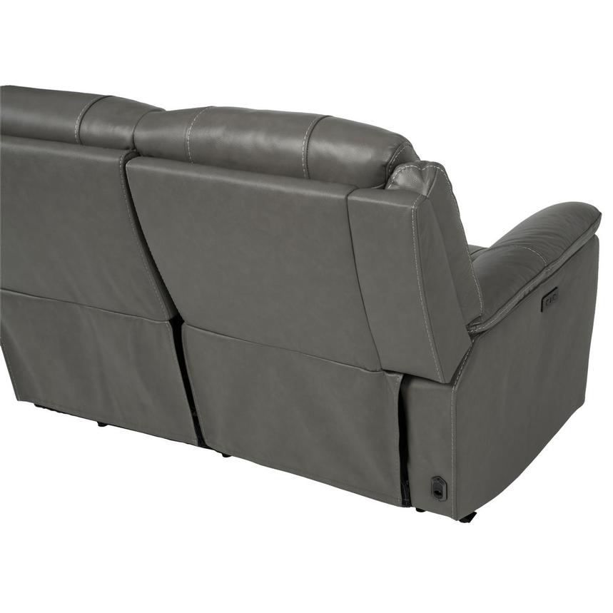 Samuel Dark Gray Leather Power Reclining Sectional with 5PCS/3PWR  alternate image, 5 of 10 images.