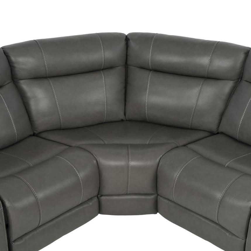 Samuel Dark Gray Leather Power Reclining Sectional with 6PCS/3PWR alternate image, 5 of 12 images.