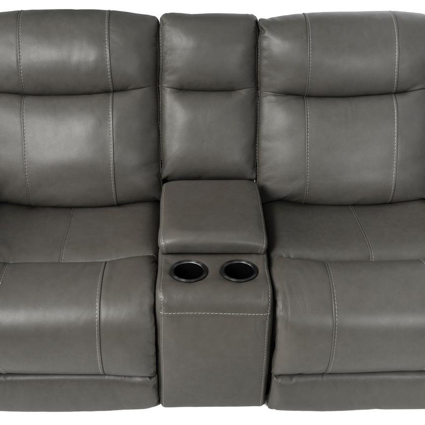 Samuel Dark Gray Leather Power Reclining Sectional with 6PCS/2PWR alternate image, 8 of 11 images.
