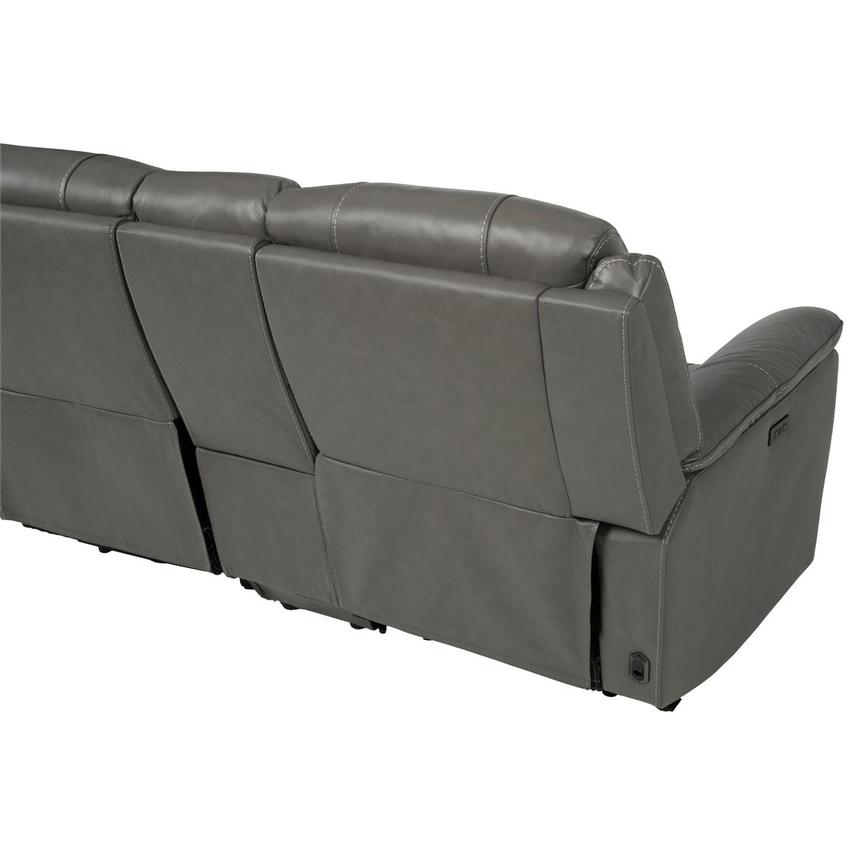 Samuel Dark Gray Leather Power Reclining Sectional with 6PCS/2PWR  alternate image, 5 of 11 images.